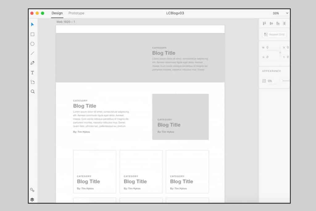 Create a low fidelity wireframe to understand how the web page will look