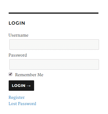 login widget