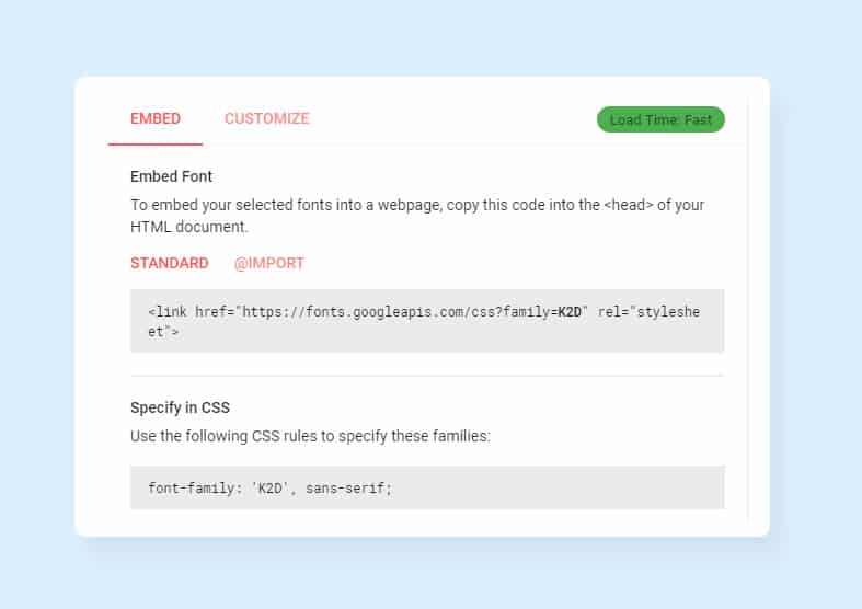 Google Fonts Integration for Speeding Up Website