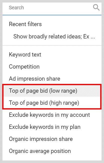 Top of Page Bid - GKP Filter