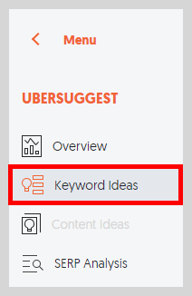 Ubersuggest Keyword Ideas