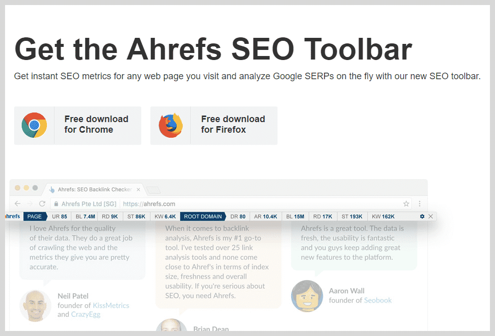 Ahrefs Extension for Chrome and Mozilla