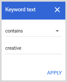 Apply Keyword Text Filter on GKP