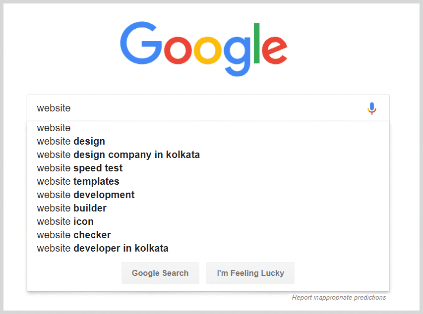 Google Search Suggestions