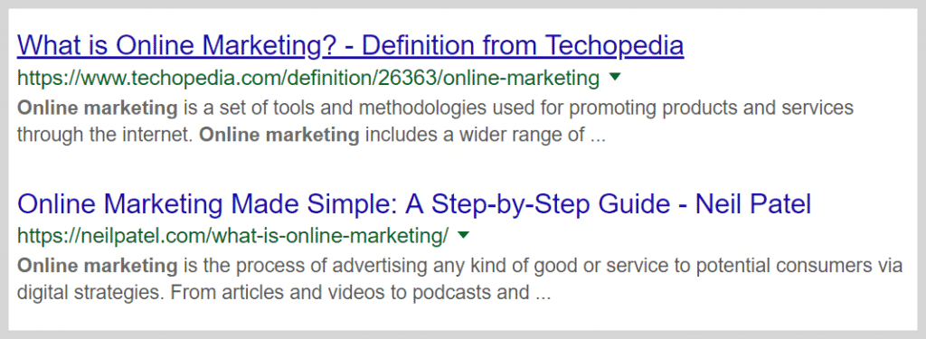 Title Tags of Top Results on SERP