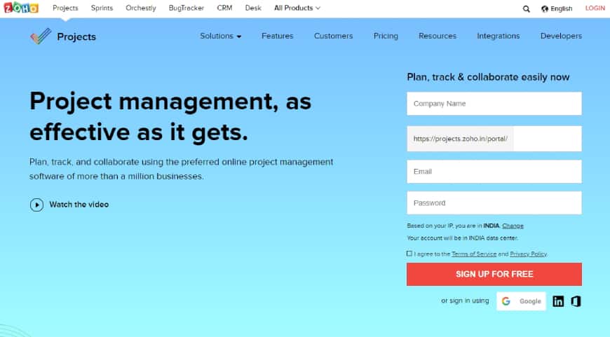 Zoho Projects - PMS tool for business