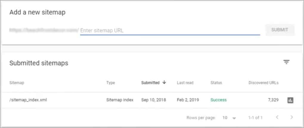 Google Search Console - Sitemap