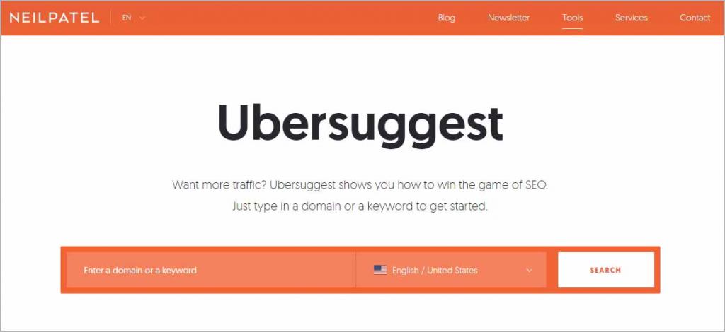 Ubersuggest - Free SEO Tools